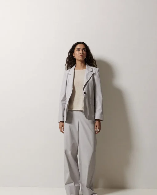 YERSE Americana 100% algodón popelín gris Fashion