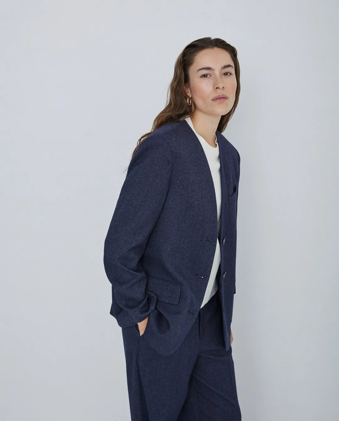 YERSE Americana diseño monocolor azul marino Hot