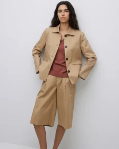 YERSE Bermudas tejido gabardina camel Hot