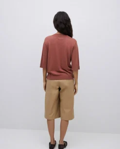 YERSE Bermudas tejido gabardina camel Hot