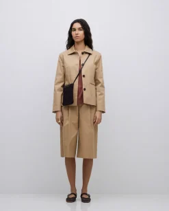 YERSE Bermudas tejido gabardina camel Hot