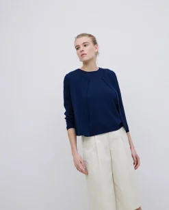 YERSE Bermudas tejido gabardina blanco roto Outlet