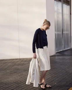 YERSE Bermudas tejido gabardina blanco roto Outlet