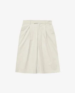 YERSE Bermudas tejido gabardina blanco roto Outlet