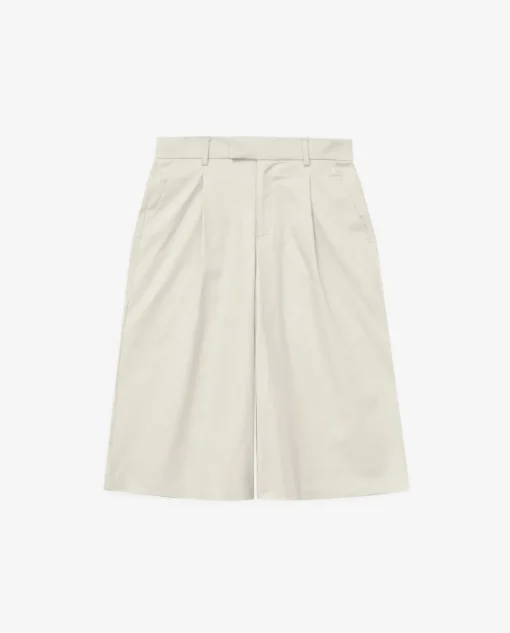 YERSE Bermudas tejido gabardina blanco roto Outlet