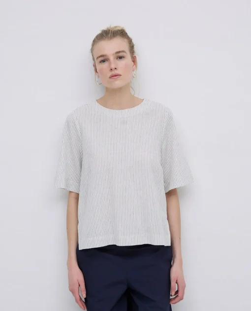 YERSE Blusa abrochado espalda crudo Discount