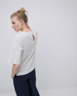 YERSE Blusa abrochado espalda crudo Discount