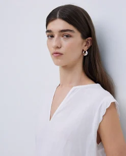 YERSE Blusa bimateria ondas blanco Online