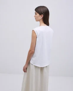 YERSE Blusa bimateria ondas blanco Online