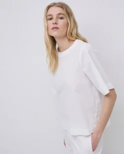 YERSE Blusa de popelín blanco Best
