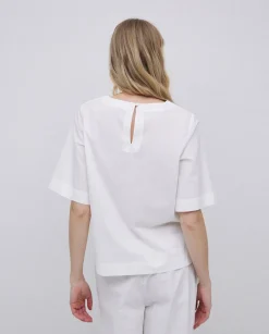 YERSE Blusa de popelín blanco Best