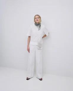 YERSE Blusa de popelín blanco Best