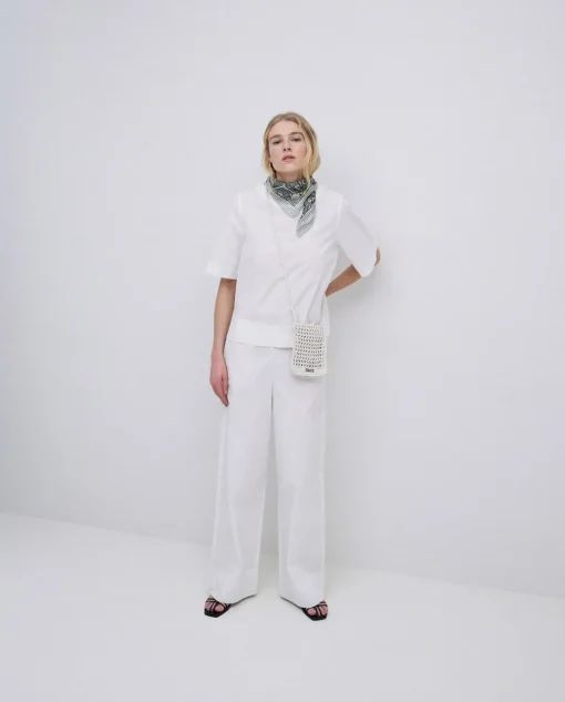 YERSE Blusa de popelín blanco Best