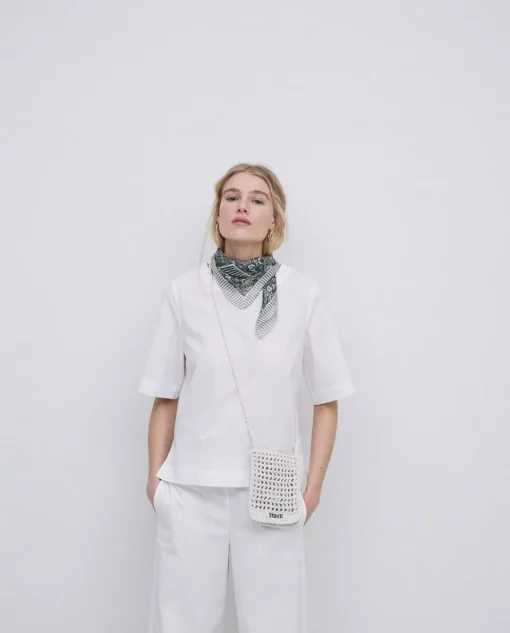 YERSE Blusa de popelín blanco Best