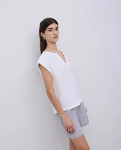 YERSE Blusa doble gasa algodón blanco Hot