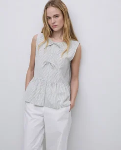 YERSE Blusa lazos sin mangas crudo Online