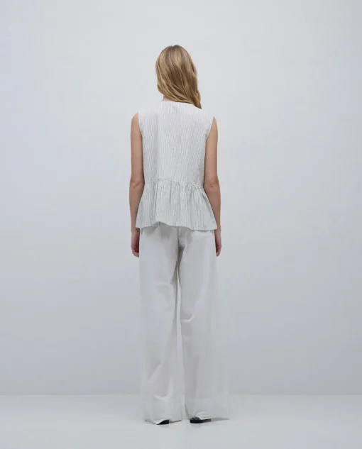 YERSE Blusa lazos sin mangas crudo Online