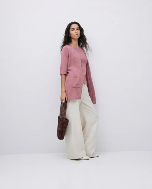 YERSE Bolso abalorios madera chocolate Hot