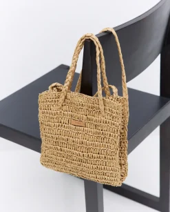YERSE Bolso bandolera Rafia natural New