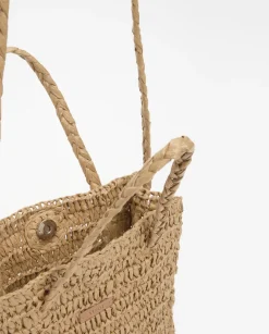YERSE Bolso bandolera Rafia natural New