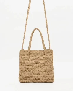 YERSE Bolso bandolera Rafia natural New