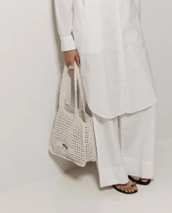 YERSE Bolso handmade macramé crudo Fashion