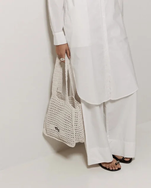 YERSE Bolso handmade macramé crudo Fashion