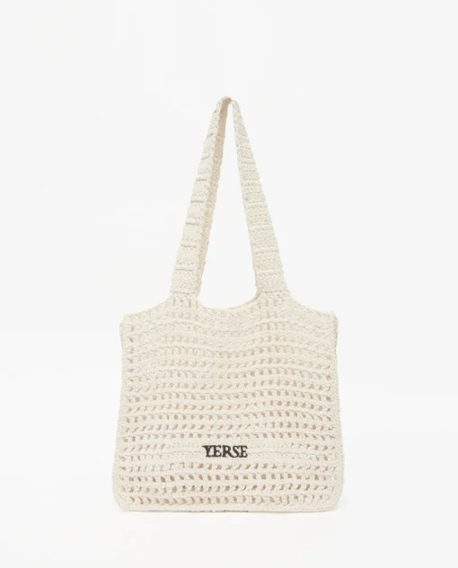 YERSE Bolso handmade macramé crudo Fashion