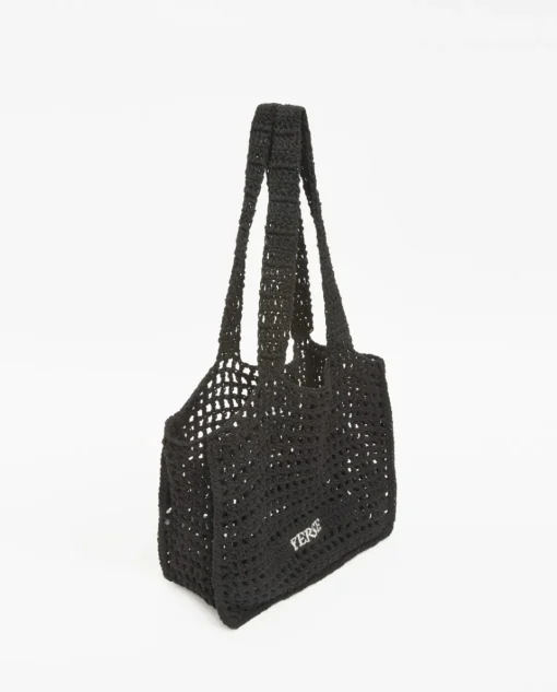 YERSE Bolso handmade macramé negro Sale