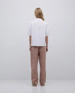 YERSE Camisa algodón bordados blanco Outlet