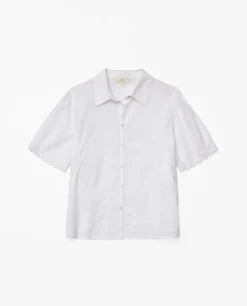 YERSE Camisa algodón bordados blanco Outlet