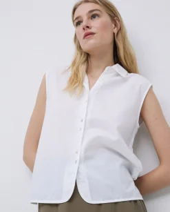 YERSE Camisa bimateria voile blanco Discount