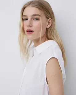 YERSE Camisa bimateria voile blanco Discount