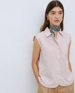 YERSE Camisa bimateria voile rosa pálido New
