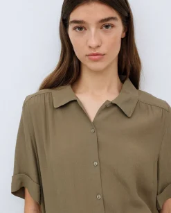 YERSE Camisa Ecovero manga corta caqui Clearance