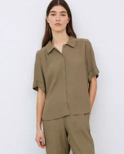 YERSE Camisa Ecovero manga corta caqui Clearance