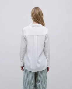 YERSE Camisa fluida viscosa blanco Online