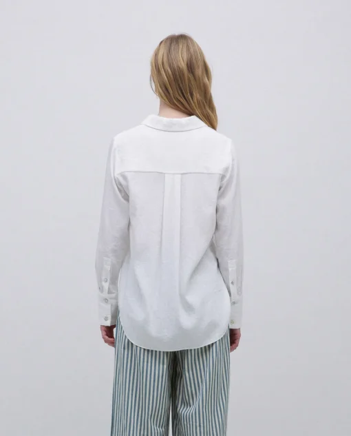 YERSE Camisa fluida viscosa blanco Online