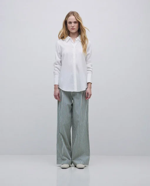 YERSE Camisa fluida viscosa blanco Online