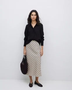 YERSE Camisa fluida viscosa negro Discount