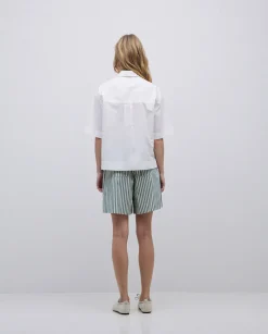 YERSE Camisa manga corta popelín blanco Fashion