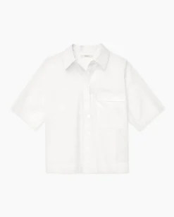 YERSE Camisa manga corta popelín blanco Fashion