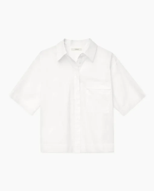 YERSE Camisa manga corta popelín blanco Fashion