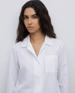 YERSE Camisa popelín algodón orgánico blanco Clearance