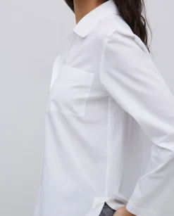 YERSE Camisa popelín algodón orgánico blanco Clearance