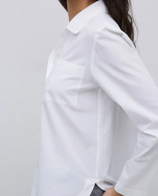 YERSE Camisa popelín algodón orgánico blanco Clearance