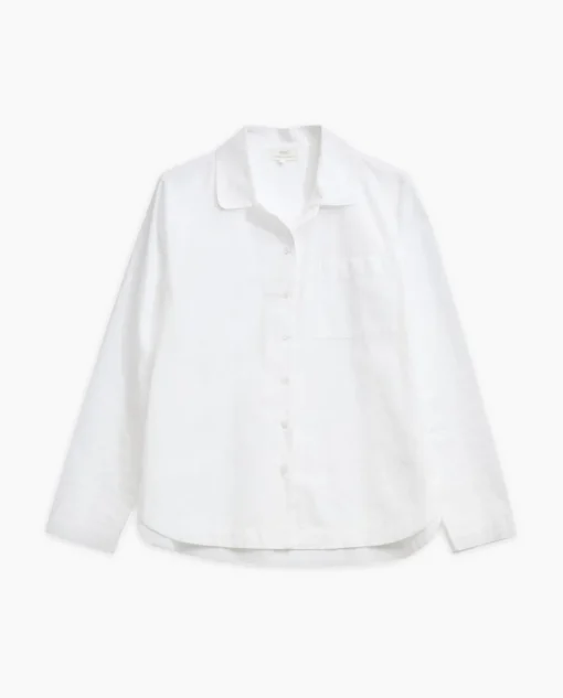 YERSE Camisa popelín algodón orgánico blanco Clearance
