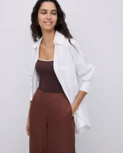 YERSE Camisa popelín lisa blanco Best