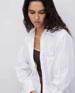 YERSE Camisa popelín lisa blanco Best