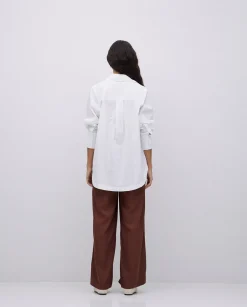 YERSE Camisa popelín lisa blanco Best